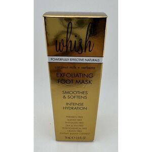Whish Exfoliating Foot Mask Coconut Milk & Verbena 2.5 oz - Smoothes & Softens